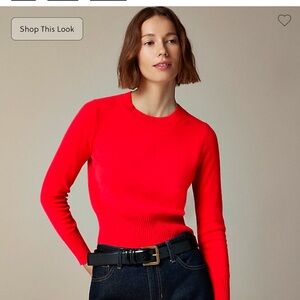 J. Crew Cashmere Shrunken Sweater . S Belvedere Red